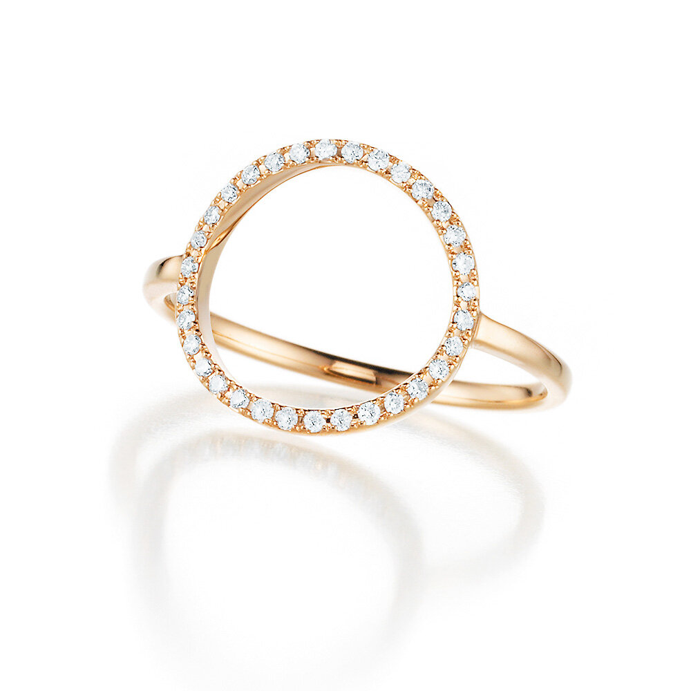 Eternityring Light Cycle in 18K Roségold mit Diamanten 0,12ct G/SI