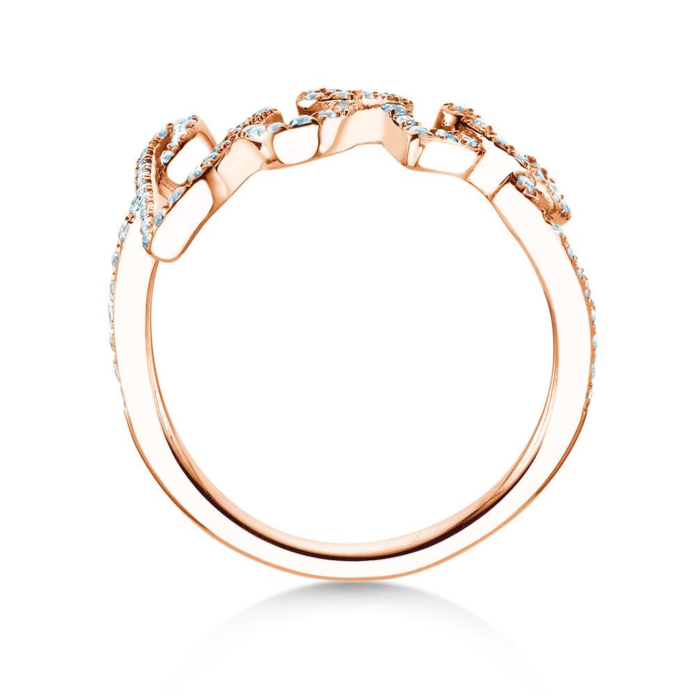 Ring Love Diamonds Pavé in 9K Roségold mit Diamanten 0,37ct G/SI