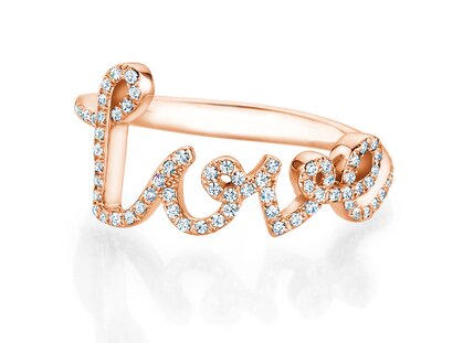 Ring Love Diamonds Pavé in 18K Roségold mit Diamanten 0,37ct G/SI