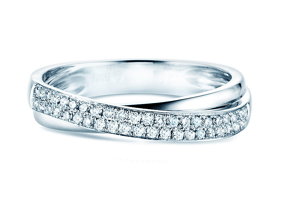 Eternityring Magic Bond Small in 14K Weißgold mit Diamanten 0,26ct G/SI