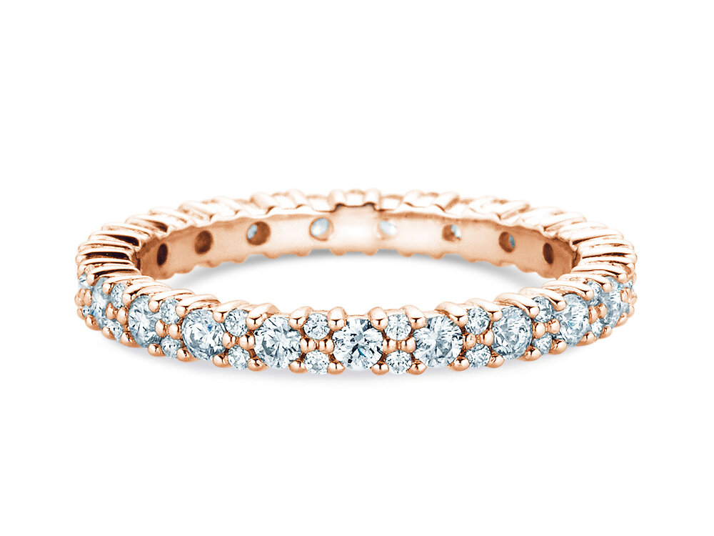 Eternityring Morse in 14K Roségold mit Diamanten 0,84ct G/SI