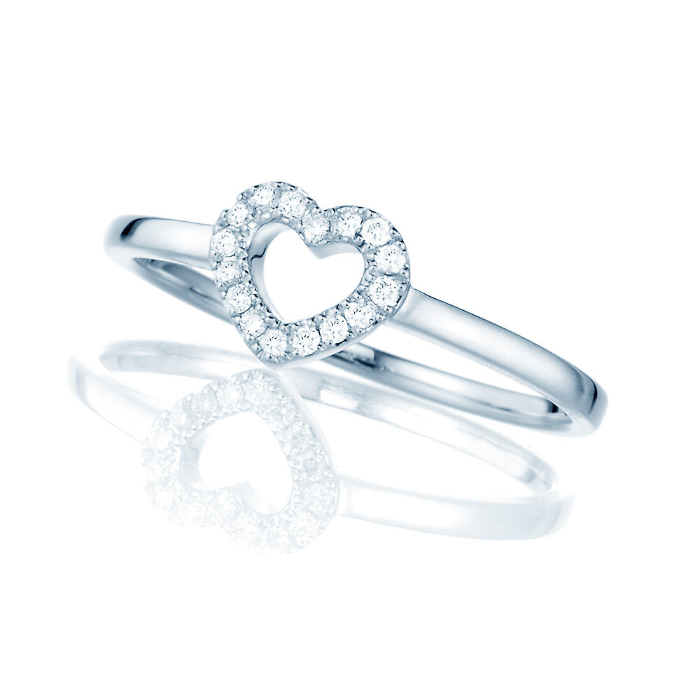 Eternityring Precious Heart in 18K Weißgold mit Diamanten 0,08ct G/SI