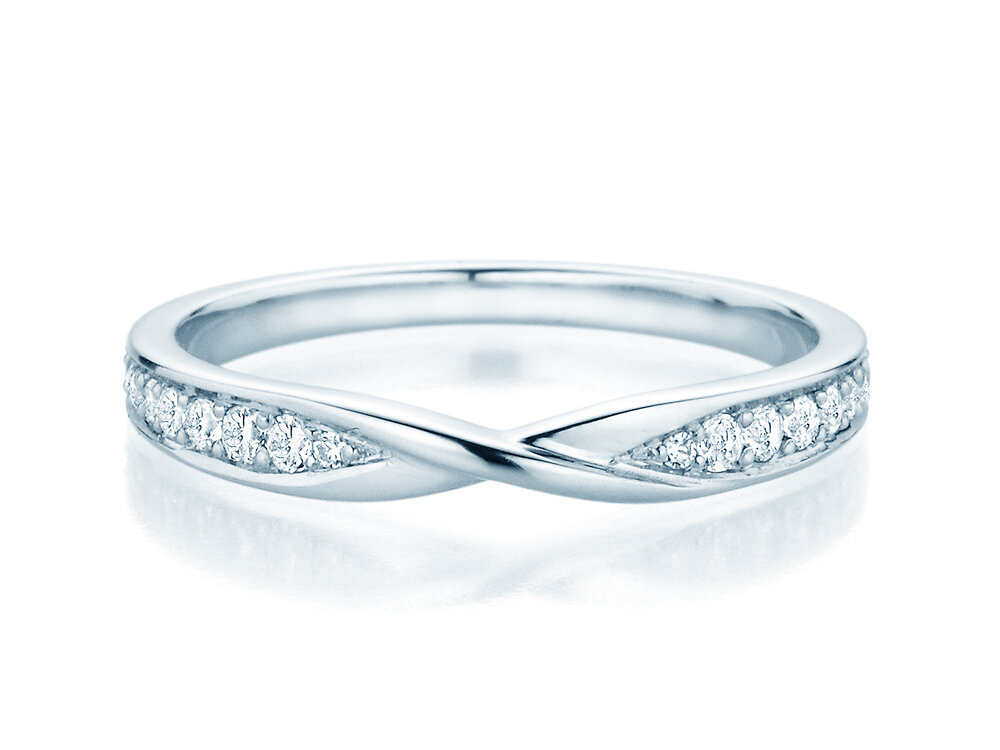Eternityring Spin Diamonds in 14K Weißgold mit Diamanten 0,21ct G/SI