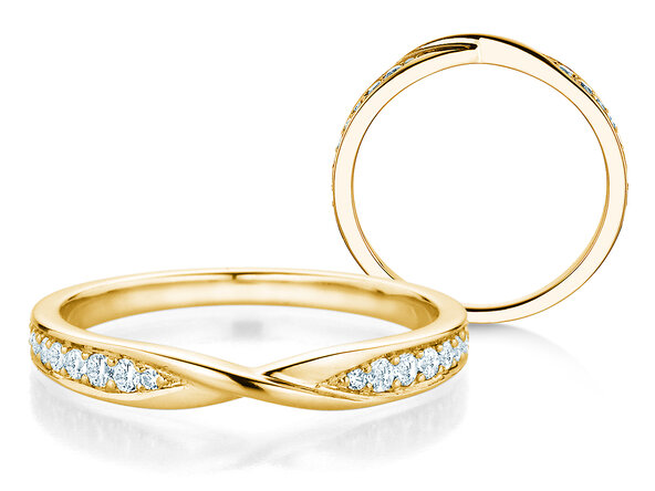 Eternityring Spin Diamonds in Gelbgold