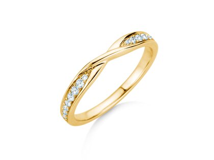 Eternityring Spin Diamonds in Gelbgold