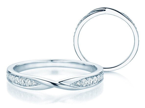 Eternityring Spin Diamonds in Weißgold
