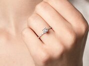 Diamantring Asscher Cut Pavé