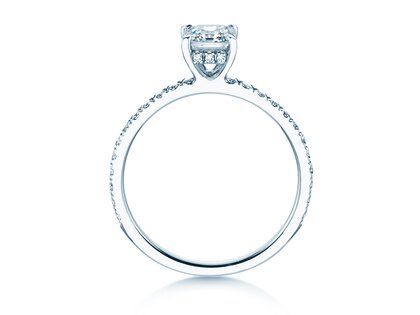 Diamantring Asscher Cut Pavé