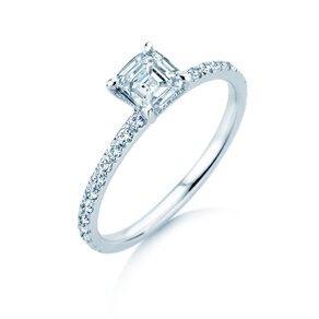 Diamantring Asscher Cut Pavé