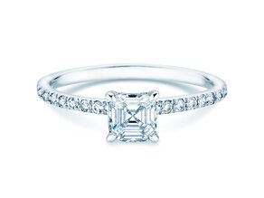 Diamantring Asscher Cut Pavé