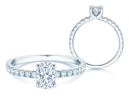 Diamantring Classic 4 Oval Pavé