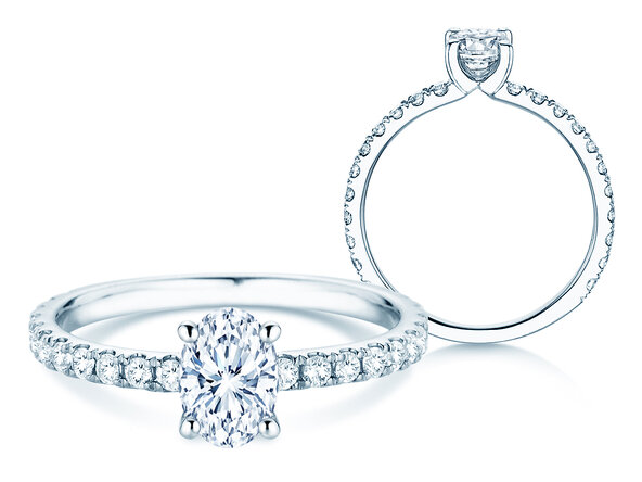 Diamantring Classic 4 Oval Pavé