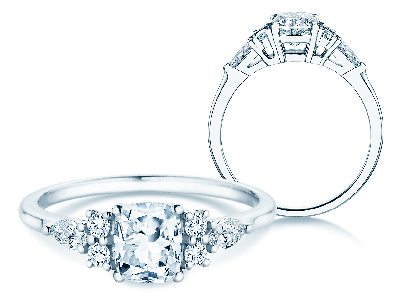 Diamantring Cushion Marquise