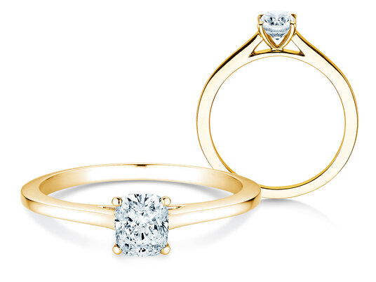 Diamantring Cushion in 18K Gelbgold mit Diamant 1,25ct G/SI