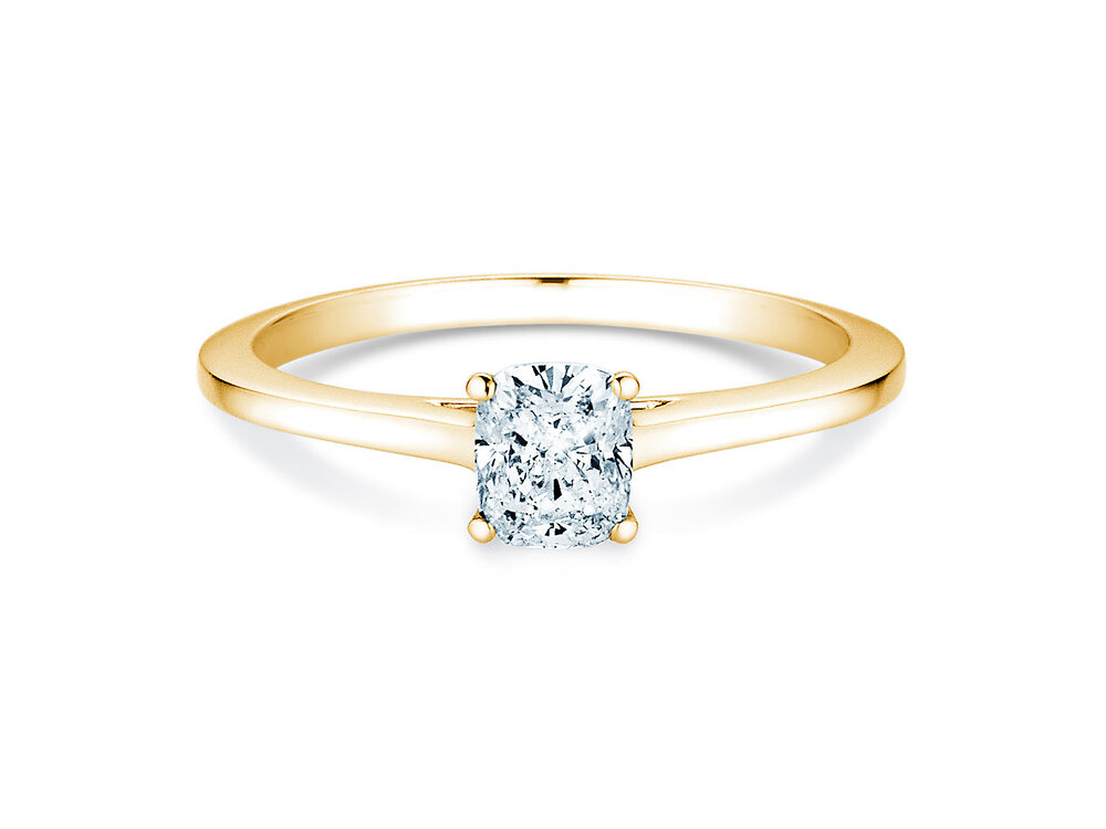 Ring Cushion in 9K Gelbgold mit Labordiamant 2,00ct E/VS