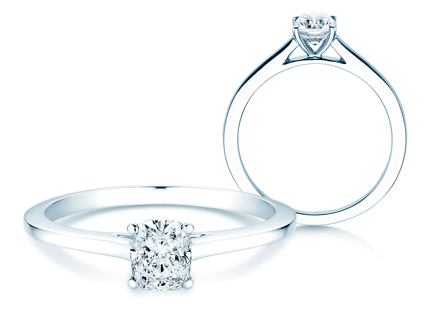 Diamantring Cushion in 9K Weißgold mit Diamant 0,50ct
