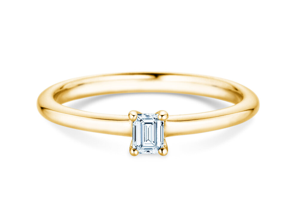 Diamantring Emerald Clean in 14K Gelbgold