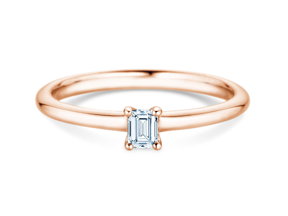 Diamantring Emerald Clean in 14K Roségold