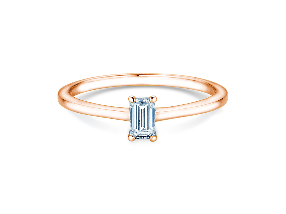 Ring Emerald Cross in 9K Roségold mit Labordiamant 0,25ct D/IF