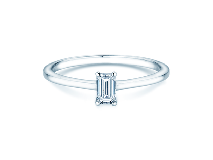 Diamantring Emerald Cross in 9K Weißgold mit Diamant 0,25ct