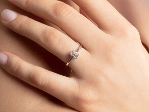 Diamantring Emerald Cross in 9K Weißgold mit Diamant 1,00ct