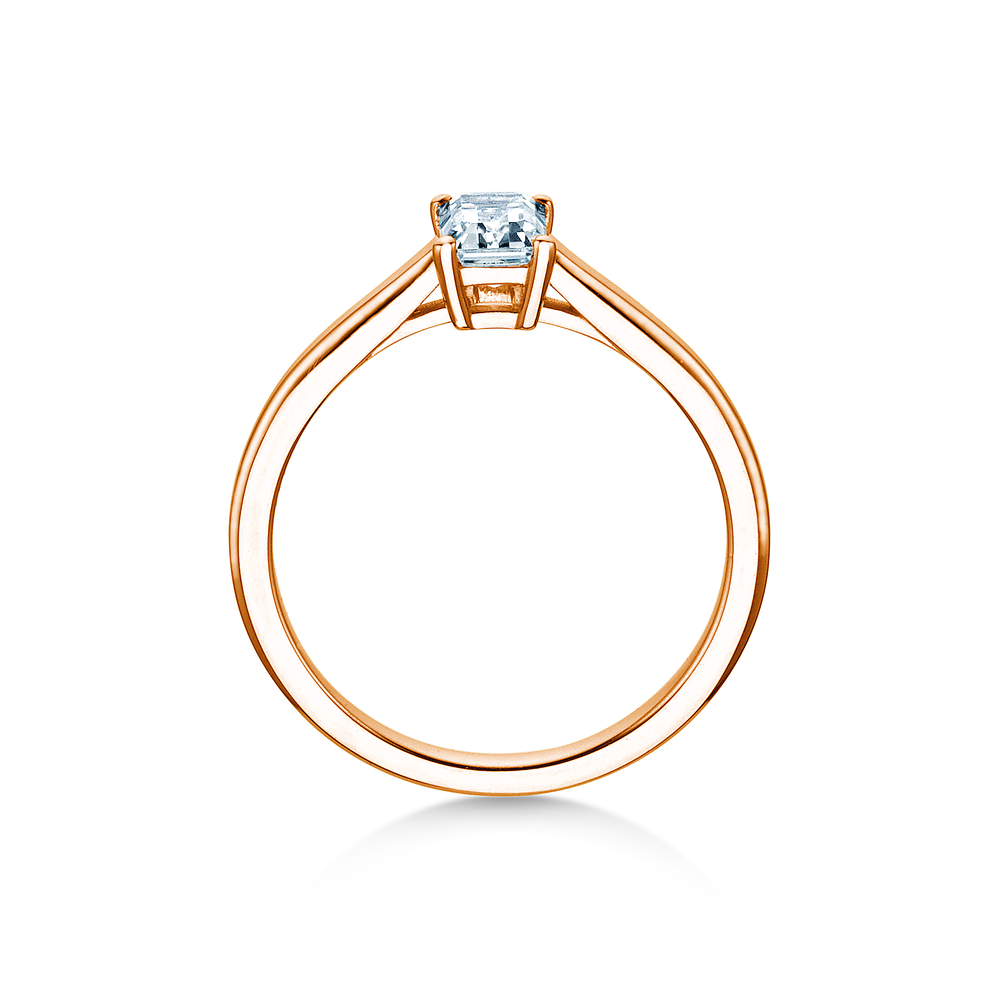 Ring Emerald Cross in 14K Roségold mit Labordiamant 0,75ct D/IF