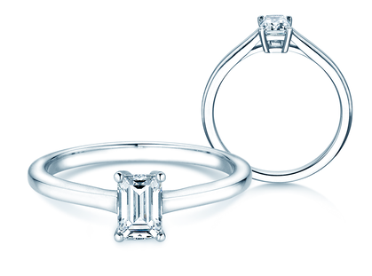 Diamantring Emerald Cross in 9K Weißgold mit Diamant 0,75ct