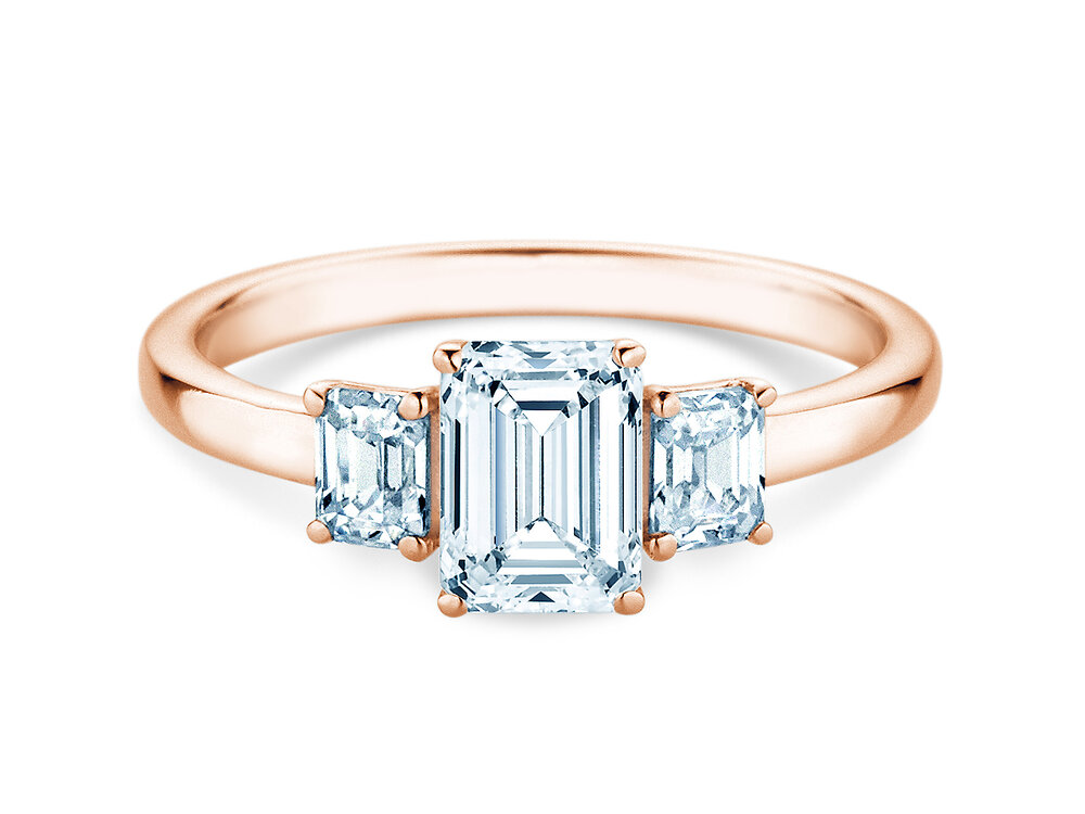 Ring Emerald Eden in 14K Roségold mit Labordiamanten 0,46ct E/VS
