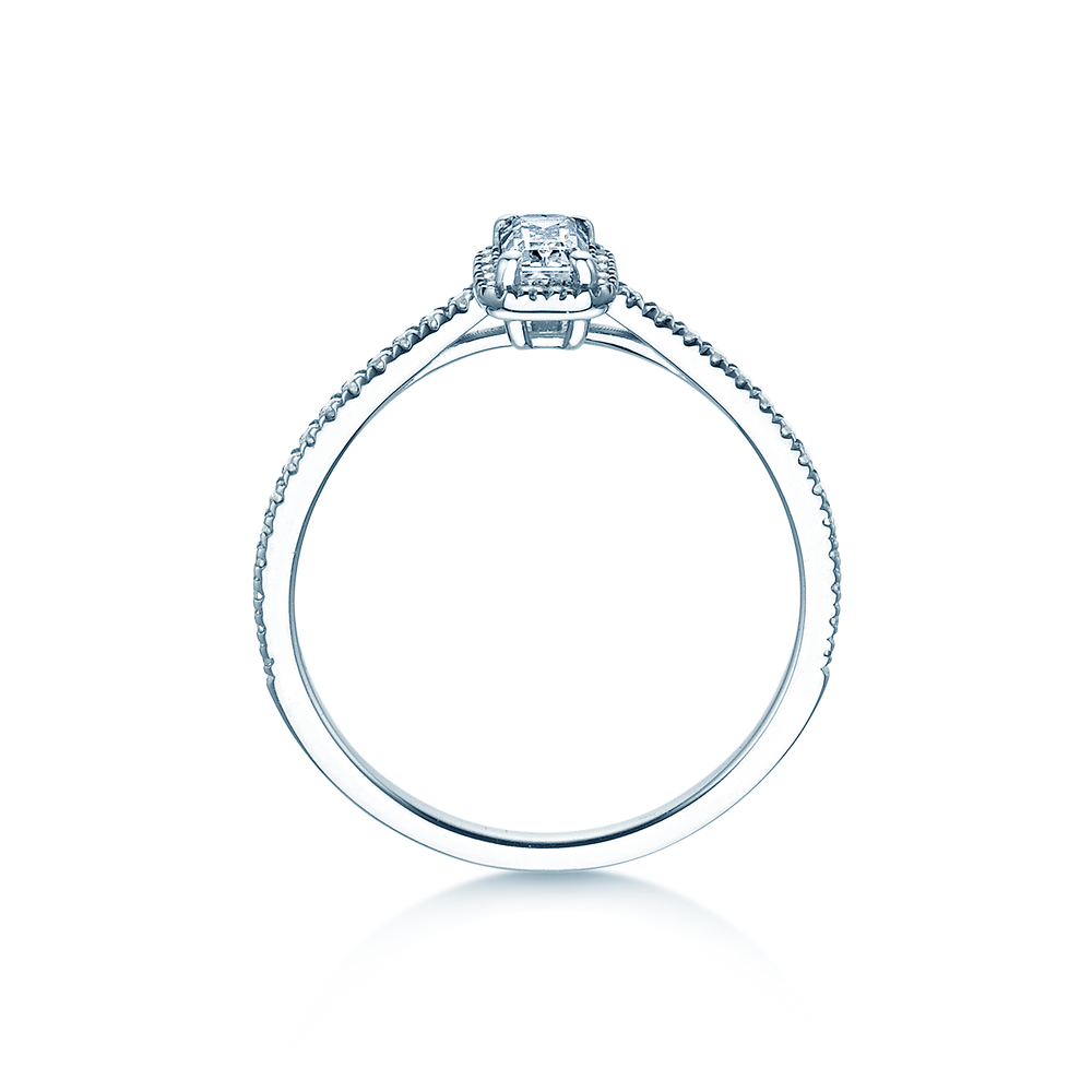 Ring Emerald Halo Pavé in Platin 950/- mit Labordiamanten 0,48ct E/VS