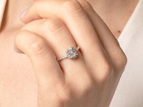 Diamantring Emerald Halo Pavé