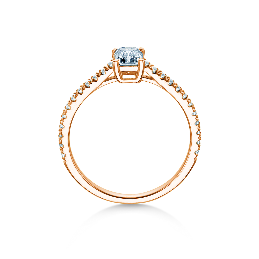 Ring Emerald Pavé in 9K Roségold mit Labordiamanten 0,70ct E/VS