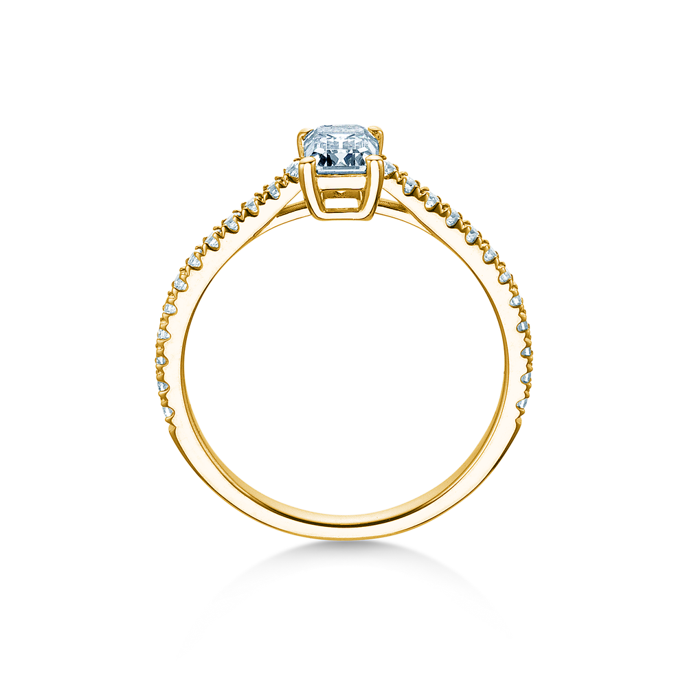 Ring Emerald Pavé in 14K Gelbgold mit Labordiamanten 0,70ct E/VS