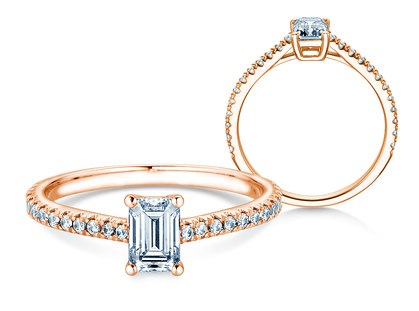 Diamantring Emerald Pavé in Roségold