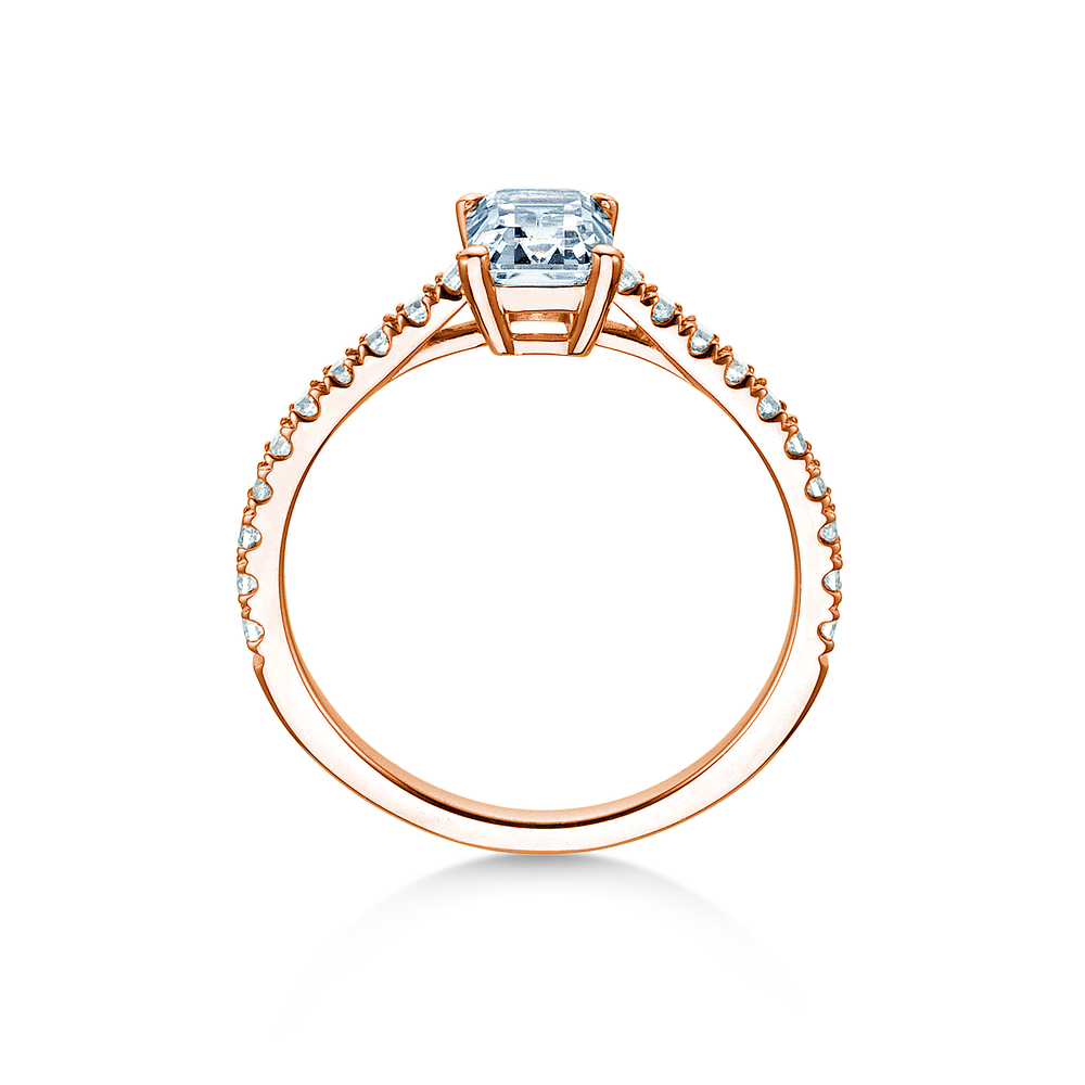 Ring Emerald Pavé in 14K Roségold mit Labordiamanten 1,56ct E/VS