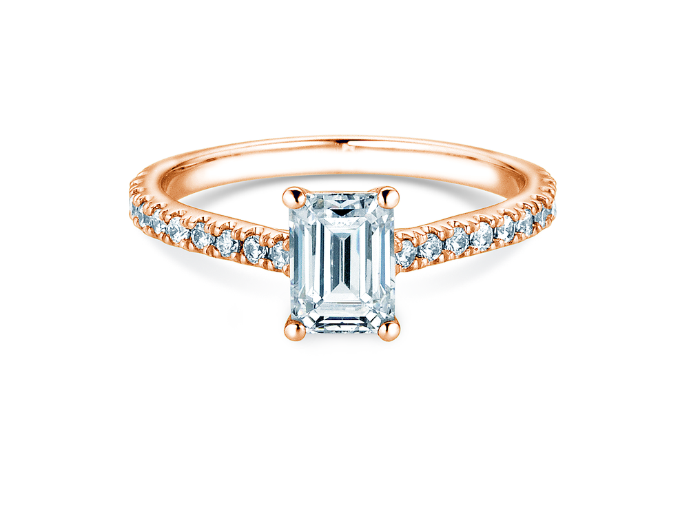 Ring Emerald Pavé in 9K Roségold mit Labordiamanten 1,82ct E/VS