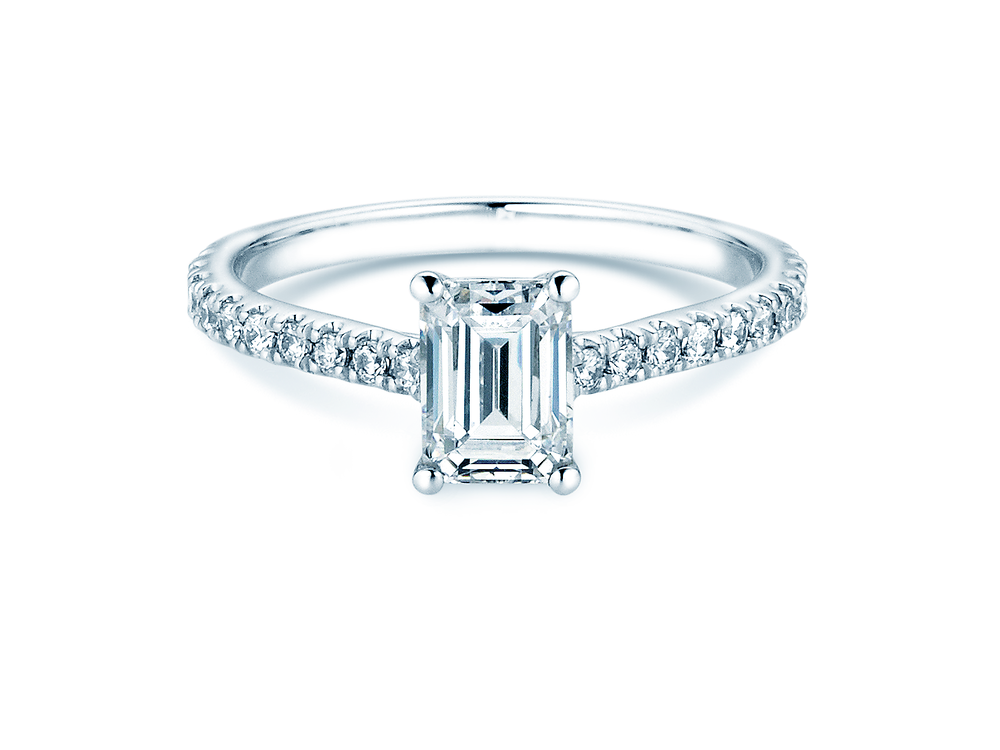 Ring Emerald Pavé in Platin 950/- mit Labordiamanten 1,82ct E/VS