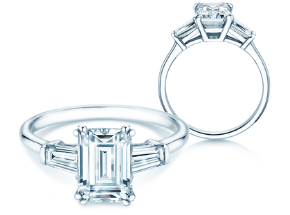 Diamantring Emerald Tapered Baguette in Platin 950/- mit Diamanten 2,60ct G/VS