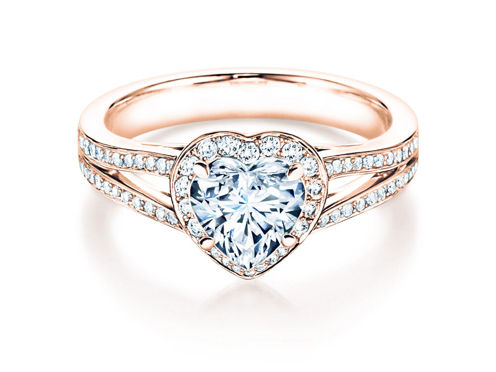Diamantring Flame in 18K Roségold mit Diamanten 1,54ct G/SI