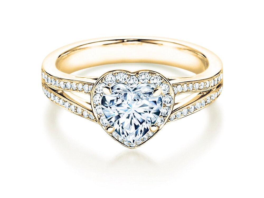 Diamantring Flame in 18K Gelbgold mit Diamanten 1,54ct G/SI