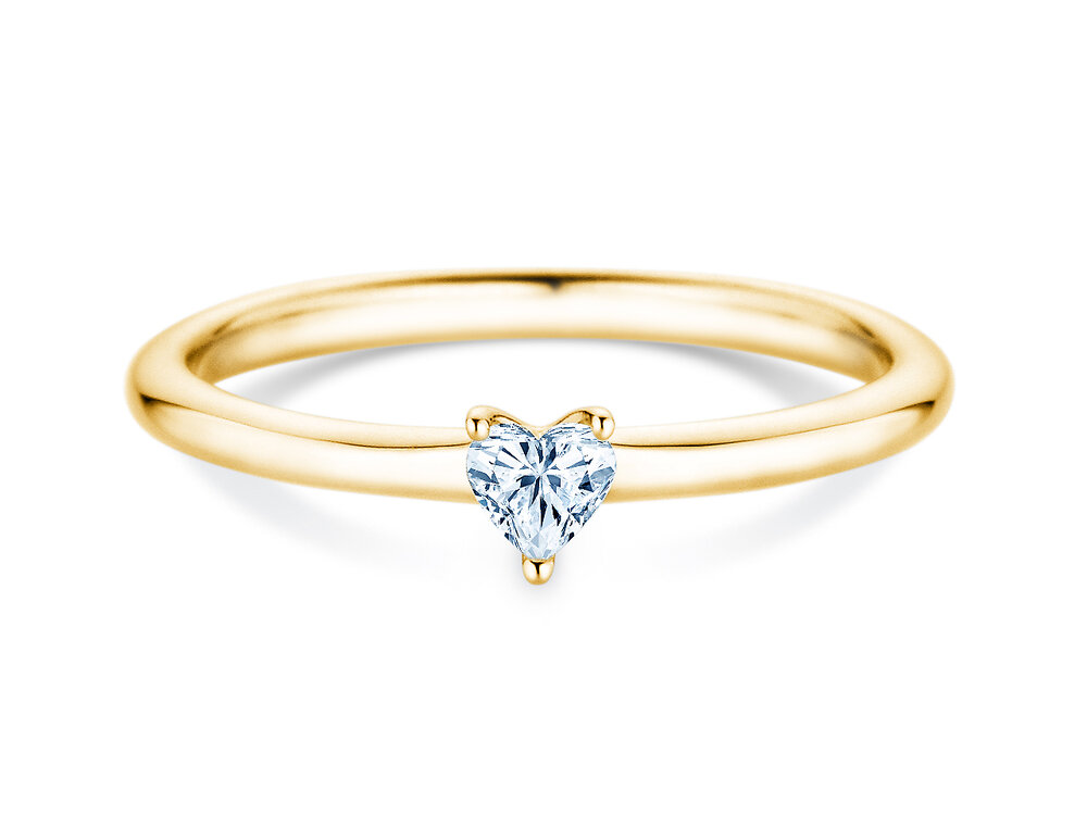 Diamantring Heart Clean in 14K Gelbgold