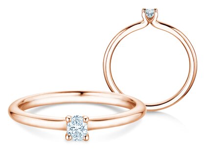 Diamantring Oval Clean in 14K Roségold