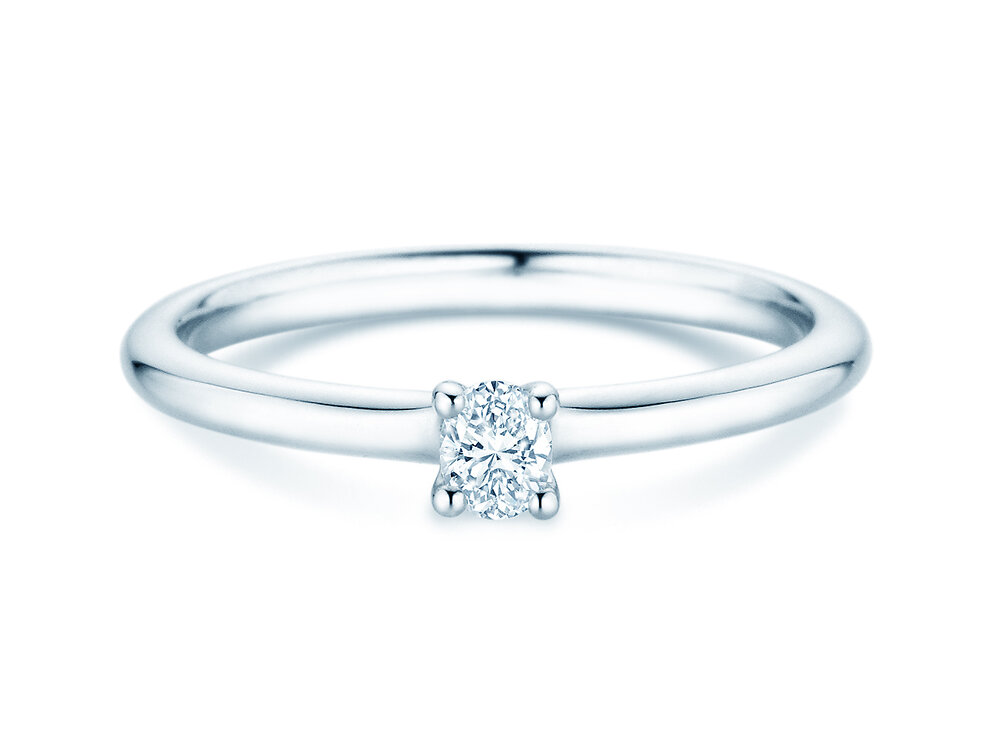 Diamantring Oval Clean in Platin 950/-
