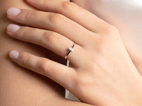 diamantring Oval Cut in 9K Weißgold mit Diamant 0,25ct