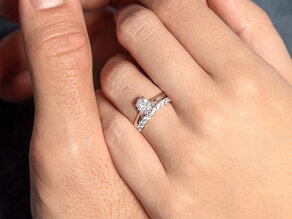 Diamantring Oval Cut in 9K Weißgold mit Diamant 1,00ct