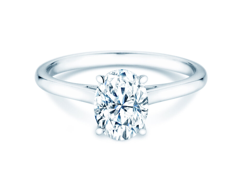 Ring Oval Cut in 9K Roségold mit Labordiamant 1,50ct E/VS
