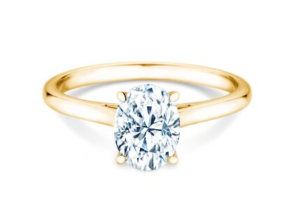 Ring Oval Cut in 14K Gelbgold mit Labordiamant 0,50ct E/VS