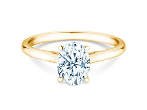 Ring Oval Cut in 14K Gelbgold mit Labordiamant 0,50ct E/VS
