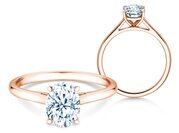 Diamantring Oval Cut in Roségold