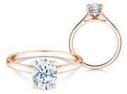 Diamantring Oval Cut in Roségold