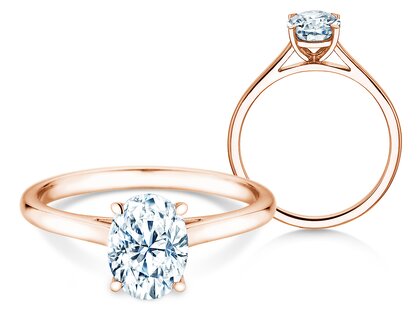 Diamantring Oval Cut in Roségold